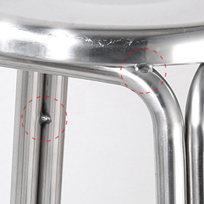 Modern Minimalist Round Stainless Steel Stackable Dining Chair Backless For Dining Room