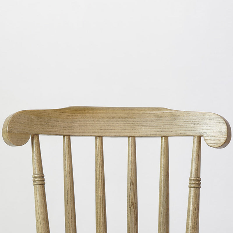 Modern Mid-Century Round Chinese Toon Wood Dining Chair Spindle Back Footrest For Dining Room