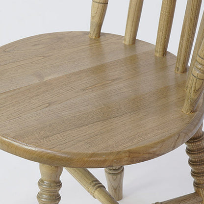 Modern Mid-Century Round Chinese Toon Wood Dining Chair Spindle Back Footrest For Dining Room