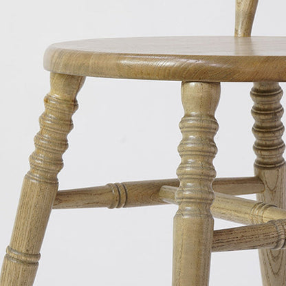 Modern Mid-Century Round Chinese Toon Wood Dining Chair Spindle Back Footrest For Dining Room