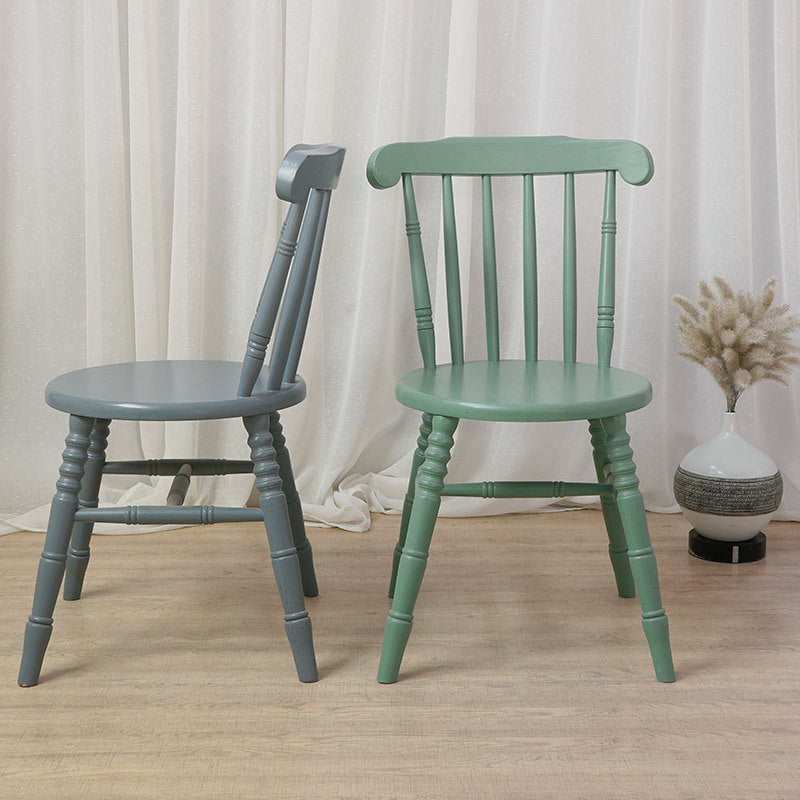 Modern Mid-Century Round Chinese Toon Wood Dining Chair Spindle Back Footrest For Dining Room