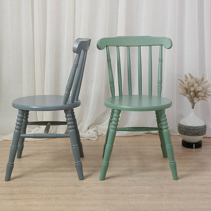 Modern Mid-Century Round Chinese Toon Wood Dining Chair Spindle Back Footrest For Dining Room