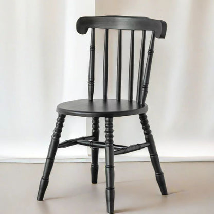 Modern Mid-Century Round Chinese Toon Wood Dining Chair Spindle Back Footrest For Dining Room