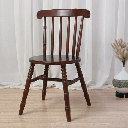 Modern Mid-Century Round Chinese Toon Wood Dining Chair Spindle Back Footrest For Dining Room