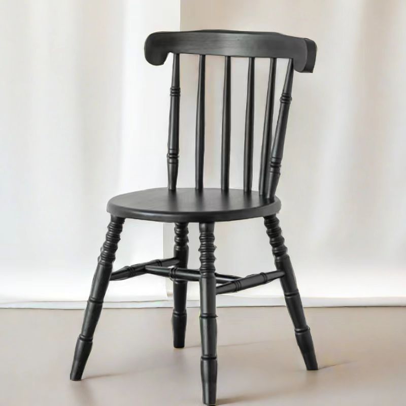 Modern Mid-Century Round Chinese Toon Wood Dining Chair Spindle Back Footrest For Dining Room