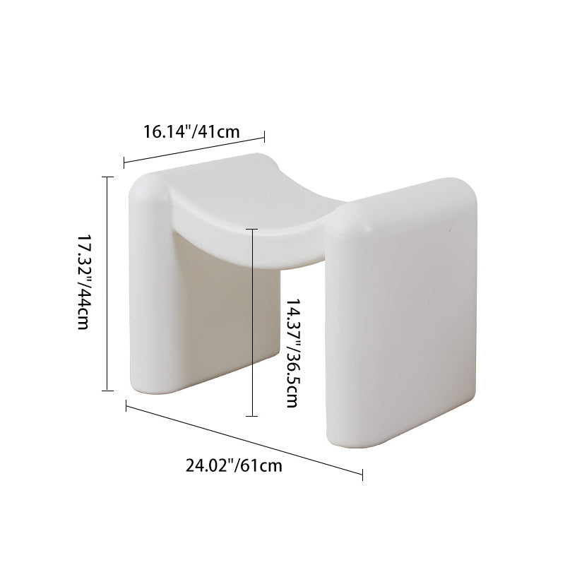 Contemporary Nordic Curved Seat PE Portable Stackable Footstool Low Stool For Living Room