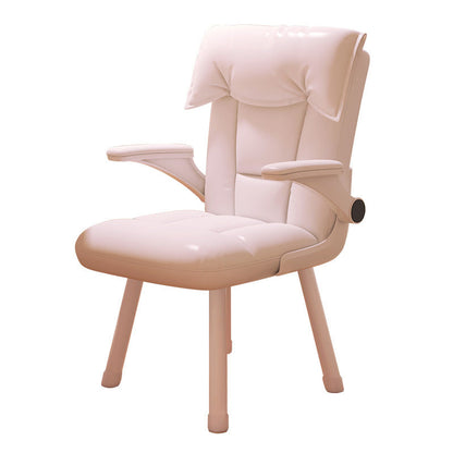 Contemporary Nordic Square Tufted Synthetic Fabric Cat Scratch Leather Solid Wood Desk Chair Backrest Armrest For Home Office