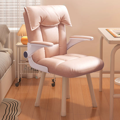 Contemporary Nordic Square Tufted Synthetic Fabric Cat Scratch Leather Solid Wood Desk Chair Backrest Armrest For Home Office