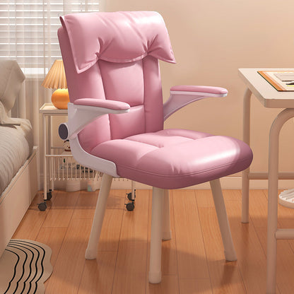 Contemporary Nordic Square Tufted Synthetic Fabric Cat Scratch Leather Solid Wood Desk Chair Backrest Armrest For Home Office