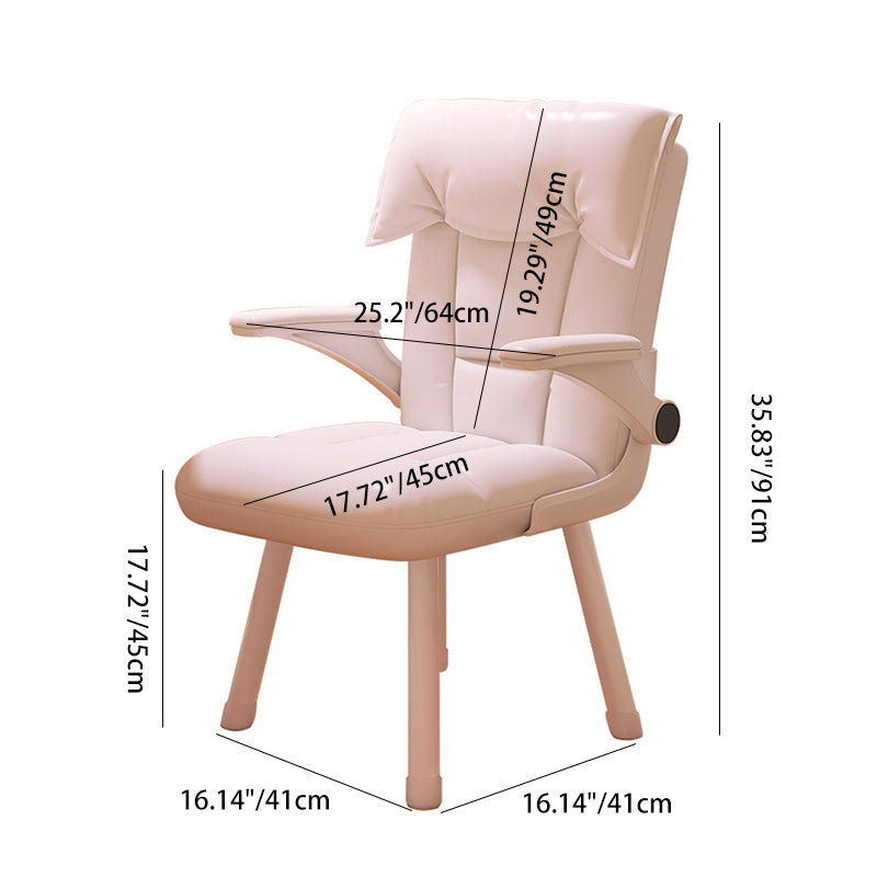Contemporary Nordic Square Tufted Synthetic Fabric Cat Scratch Leather Solid Wood Desk Chair Backrest Armrest For Home Office
