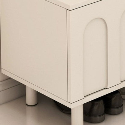 Contemporary Nordic MDF Multi-Function Shoe Bench 2-Tier Shoe Organizer Rack For Entryway
