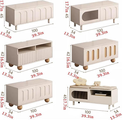 Contemporary Nordic MDF Multi-Function Shoe Bench 2-Tier Shoe Organizer Rack For Entryway