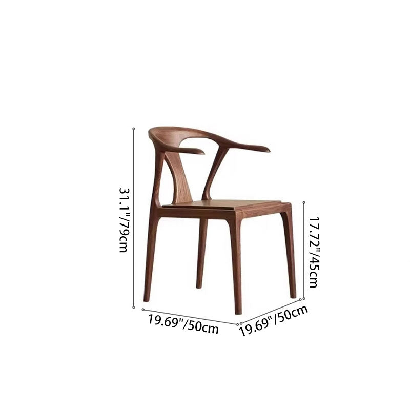 Traditional Vintage Square Toona Wood Rubberwood Ash Wood Manchurian Ash PU Leather Dining Chair Curved Backrest For Living Room