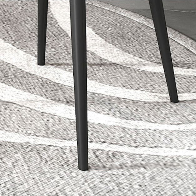 Contemporary Luxury Curved Faux Leather Iron Carbon Steel Dining Chair For Living Room
