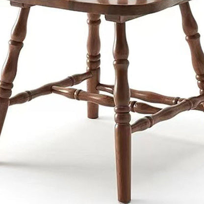 Modern Mid-Century Square Chinese Toon Wood Dining Chair Spindle Backrest For Dining Room