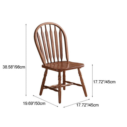Modern Mid-Century Square Chinese Toon Wood Dining Chair Spindle Backrest For Dining Room