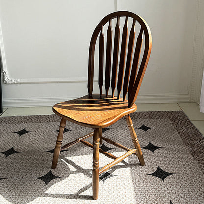 Modern Mid-Century Square Chinese Toon Wood Dining Chair Spindle Backrest For Dining Room