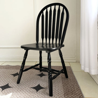 Modern Mid-Century Square Chinese Toon Wood Dining Chair Spindle Backrest For Dining Room