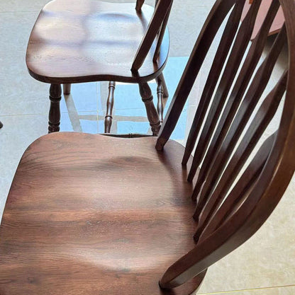 Modern Mid-Century Square Chinese Toon Wood Dining Chair Spindle Backrest For Dining Room