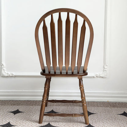 Modern Mid-Century Square Chinese Toon Wood Dining Chair Spindle Backrest For Dining Room