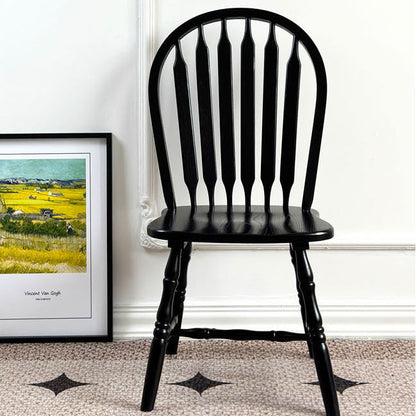 Modern Mid-Century Square Chinese Toon Wood Dining Chair Spindle Backrest For Dining Room
