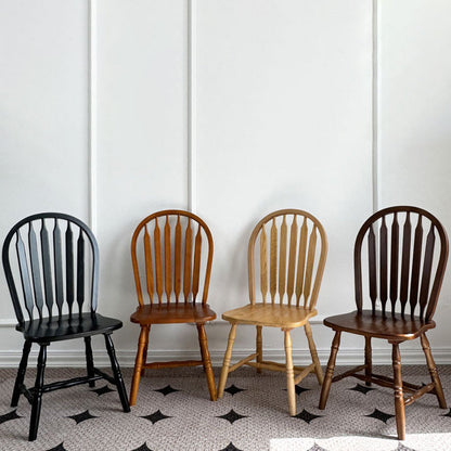 Modern Mid-Century Square Chinese Toon Wood Dining Chair Spindle Backrest For Dining Room