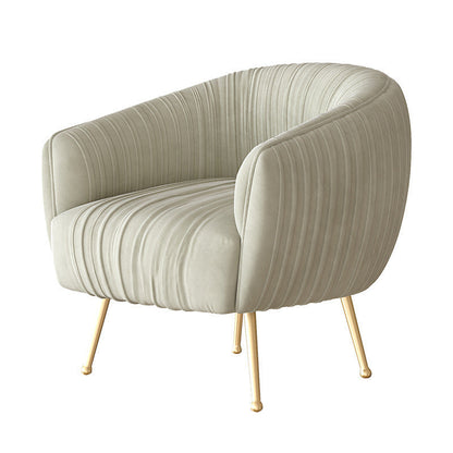 Contemporary Scandinavian Square Curved Velvet Eucalyptus Wood Iron Accent Chair Lounge Chair For Living Room