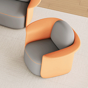 Contemporary Scandinavian Round Cat Scratch Leather Solid Wood Accent Chair Lounge Chair Backrest For Dining Room