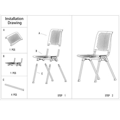 Modern Simplicity Hollow PP Steel Legs Stackable Desk Chair For Home Office