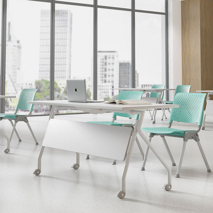 Modern Simplicity Hollow PP Steel Legs Stackable Desk Chair For Home Office