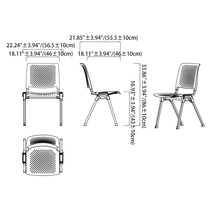 Modern Simplicity Hollow PP Steel Legs Stackable Desk Chair For Home Office