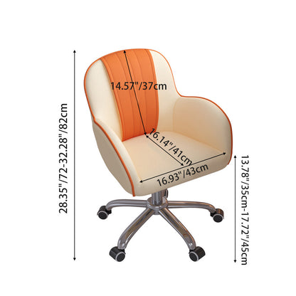 Modern Minimalist Square Cushion PU Leather Stainless Steel Desk Chair Backrest For Home Office