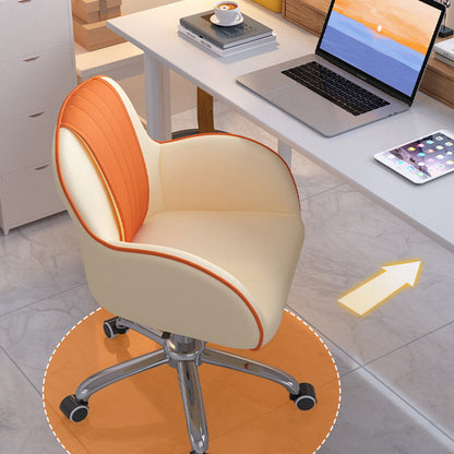 Modern Minimalist Square Cushion PU Leather Stainless Steel Desk Chair Backrest For Home Office