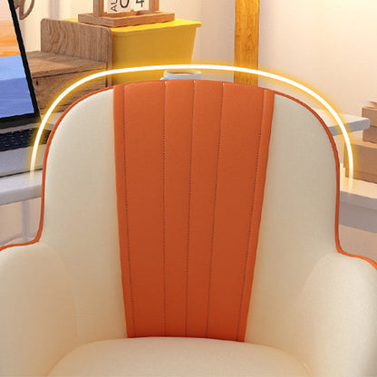Modern Minimalist Square Cushion PU Leather Stainless Steel Desk Chair Backrest For Home Office