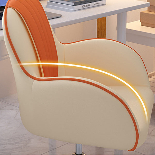 Modern Minimalist Square Cushion PU Leather Stainless Steel Desk Chair Backrest For Home Office