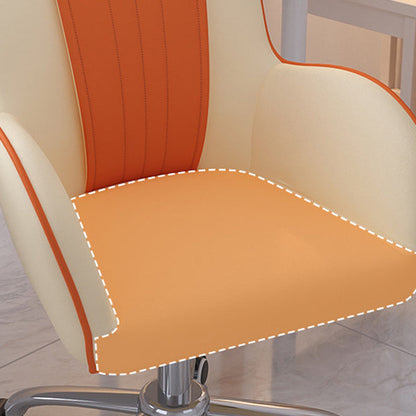 Modern Minimalist Square Cushion PU Leather Stainless Steel Desk Chair Backrest For Home Office