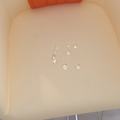 Modern Minimalist Square Cushion PU Leather Stainless Steel Desk Chair Backrest For Home Office