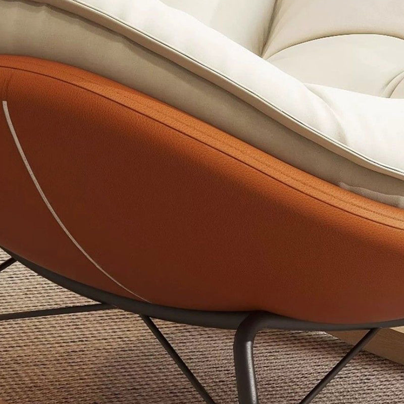 Modern Luxury Round Velvet Fabric Carbon Steel Recliner Backrest For Living Room