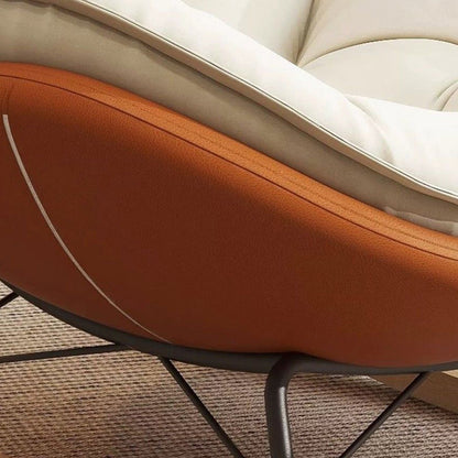 Modern Luxury Round Velvet Fabric Carbon Steel Recliner Backrest For Living Room