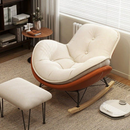 Modern Luxury Round Velvet Fabric Carbon Steel Recliner Backrest For Living Room