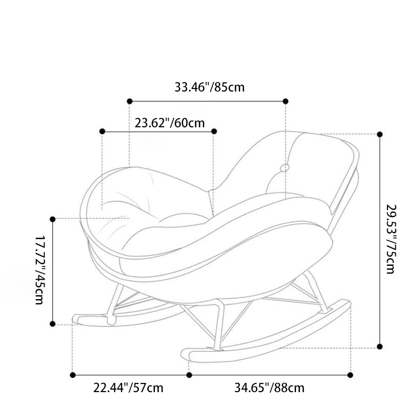 Modern Luxury Round Velvet Fabric Carbon Steel Recliner Backrest For Living Room