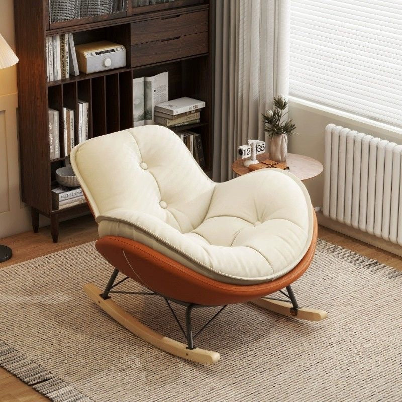 Modern Luxury Round Velvet Fabric Carbon Steel Recliner Backrest For Living Room