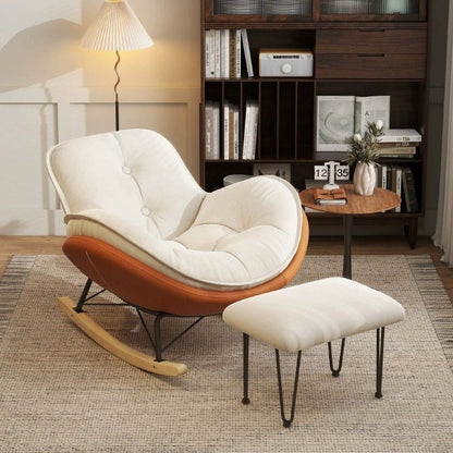Modern Luxury Round Velvet Fabric Carbon Steel Recliner Backrest For Living Room