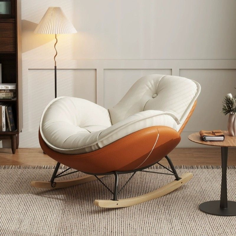 Modern Luxury Round Velvet Fabric Carbon Steel Recliner Backrest For Living Room