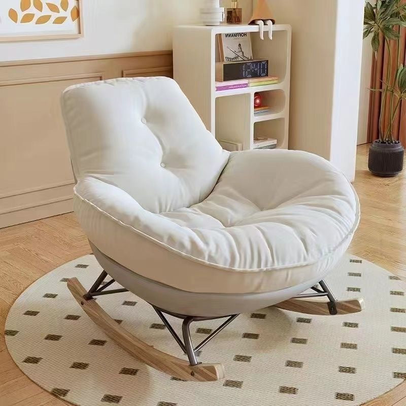Modern Luxury Round Velvet Fabric Carbon Steel Recliner Backrest For Living Room