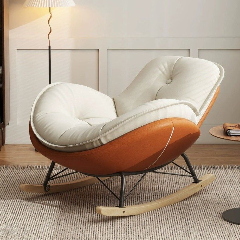 Modern Luxury Round Velvet Fabric Carbon Steel Recliner Backrest For Living Room