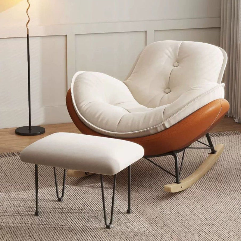 Modern Luxury Round Velvet Fabric Carbon Steel Recliner Backrest For Living Room