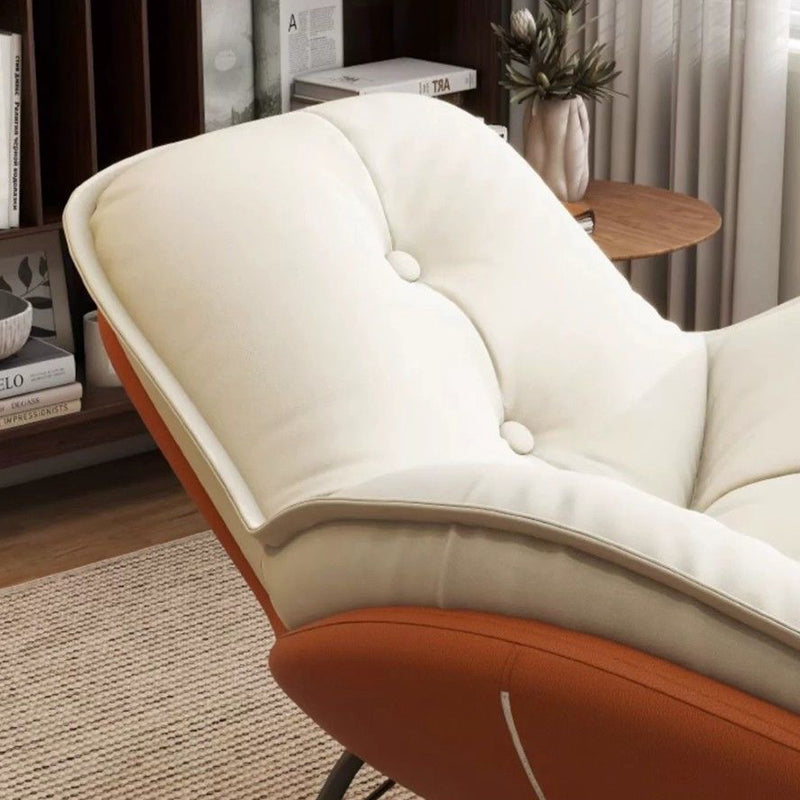 Modern Luxury Round Velvet Fabric Carbon Steel Recliner Backrest For Living Room