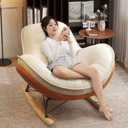 Modern Luxury Round Velvet Fabric Carbon Steel Recliner Backrest For Living Room
