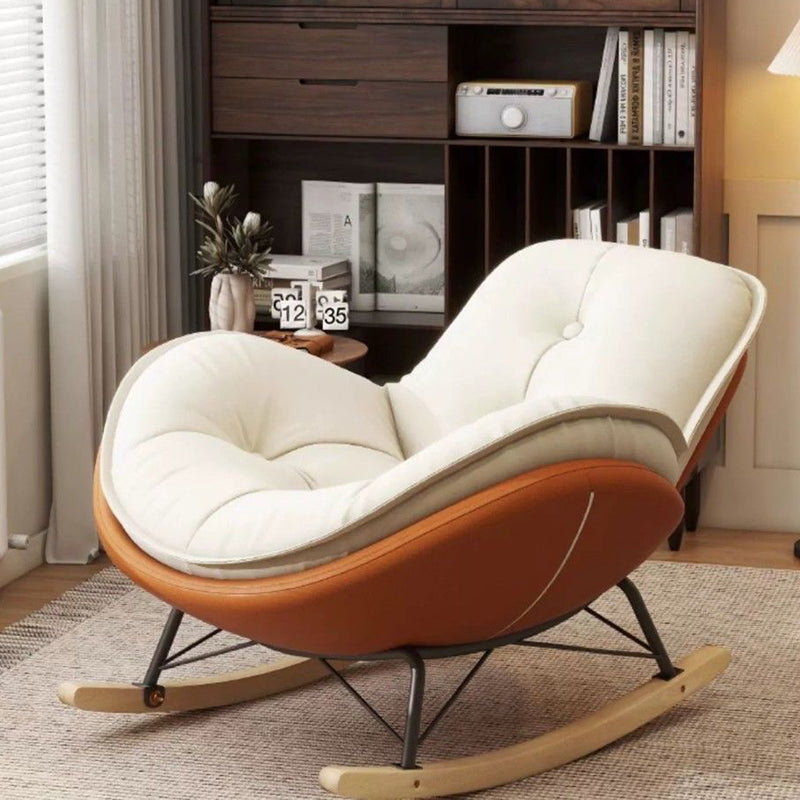 Modern Luxury Round Velvet Fabric Carbon Steel Recliner Backrest For Living Room